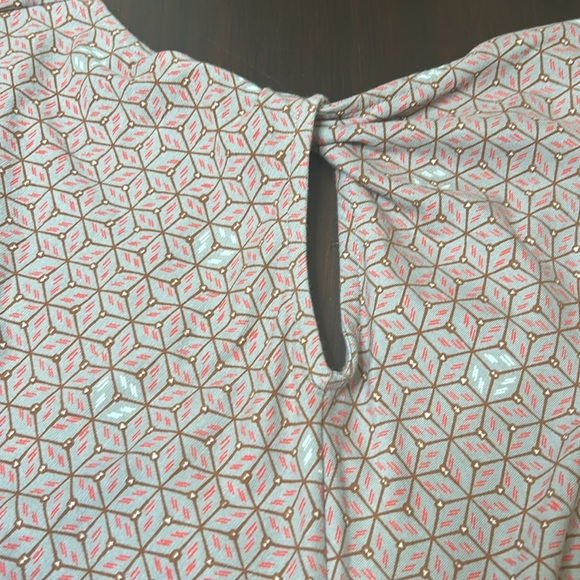 PATAGONIA Bay Laurel Faux Wrap Geometric Knot Back Stretch Dress Women Size L - Picture 5 of 13
